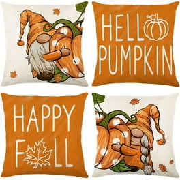 Toland Home Garden Set of Jack O'Lantern Wreath Halloween Pillow