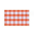thumbnail image 1 of Fall Outdoor Orange and White Plaid Rug - 35.4x 23 Inches Cotton Hand-Woven Checked Rug Layered Doormats for Front Door Porch Farmhouse Entryway Patio, 1 of 8
