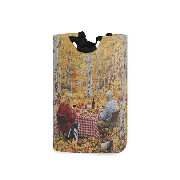 Fall Outdoor Picnic Laundry Basket with Handles 50L Collapsible Laundry Hamper for Bathroom Bedroom Laundry Room