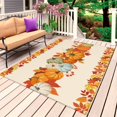 thumbnail image 1 of Fall Outdoor Rug for Patio/Deck/Porch, Non-Slip Large Area Rug 5 x 8 Ft, Orange Blue Pumpkins Thanksgiving Farmhouse Maple Leaf Indoor Outdoor Rugs Washable Area Rugs, Camping Rug Carpet Runner, 1 of 8