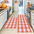 Fall Outdoor Rug Set Halloween Thanksgiving Decor Rug Orange Plaid