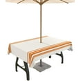 thumbnail image 1 of Fall Outdoor Tablecloth with Umbrella Hole, Farmhouse Orange Stripe Rectangle Tables Zippered Table Cloth Waterproof Tabletop Table Cover Collection for Patio, Garden, Picnic, Camping, Dining, 1 of 6
