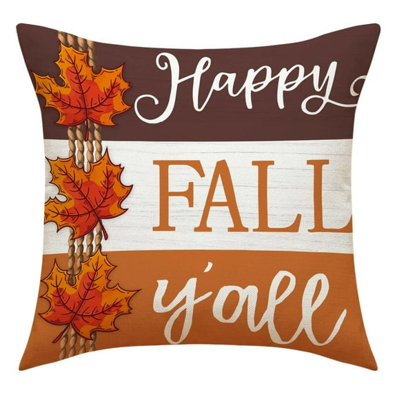 Fall Outdoor Waterproof Throw Pillow Covers Set,Sunflower Pumpkin Vase Thanksgiving Pillowcases Outdoor Pillows Cushion Case 18x18 Inch Cotton Maple Leaves Linen Patio Pillows for Couch Sofa Bed