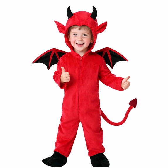 Fall Outfits Boys Girls Devil Costume Set Jumpsuit Cosplay Bat Outfit Hoodies Romper Celebration Playsuit Clothes