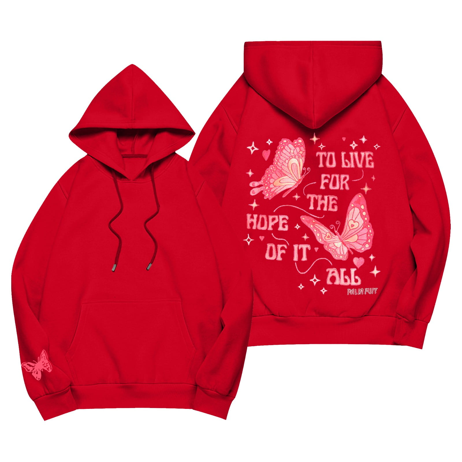 Fall Outfits for Women 2025, Pink Palm Puff Hoodie for Women 2025 Cute