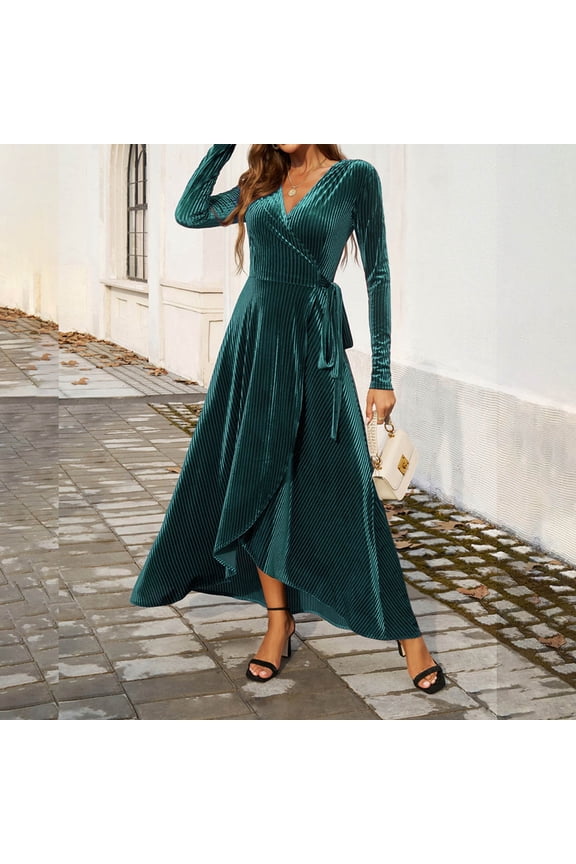 Fall Outfits For Women Women's Fashion Elegant Casual Sexy V Neck High Waist Solid Color Split Dress Midi Dress for Women Womens Maxi Dress with Pockets Sleeveless Dresses for Summer Preppy Dresses