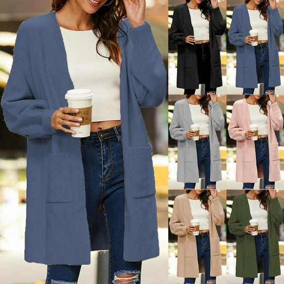 Fall Outfits for Women 2025 Cardigan Sweaters for Women Medium And Long Styles Double Pocket Blouses Knitted Sweater Fashion Casual Cardigan