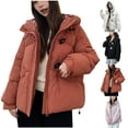 thumbnail image 1 of Fall Outfits for Women 2025 Puffer Jacket Womens Fashionable Casual Solid Color Long Sleeved Hooded Cotton, 1 of 8