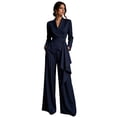 Fall Outfits for Women 2026 Casual Belted Wrap Blazer Matching Wide Leg ...