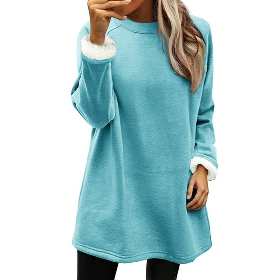 Fall Outfits for Women 2026 Long Sleeve Warm and cozy all through autumn and winter XXXL Blue Fall Top
