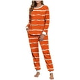 thumbnail image 1 of Fall Pajamas Sevevn Soft Cotton Pajamas for Women Set Striped Long Sleeve Lounge Sets 2 Piece Pajama Tops and Jogger Pants with Pockets, 1 of 7
