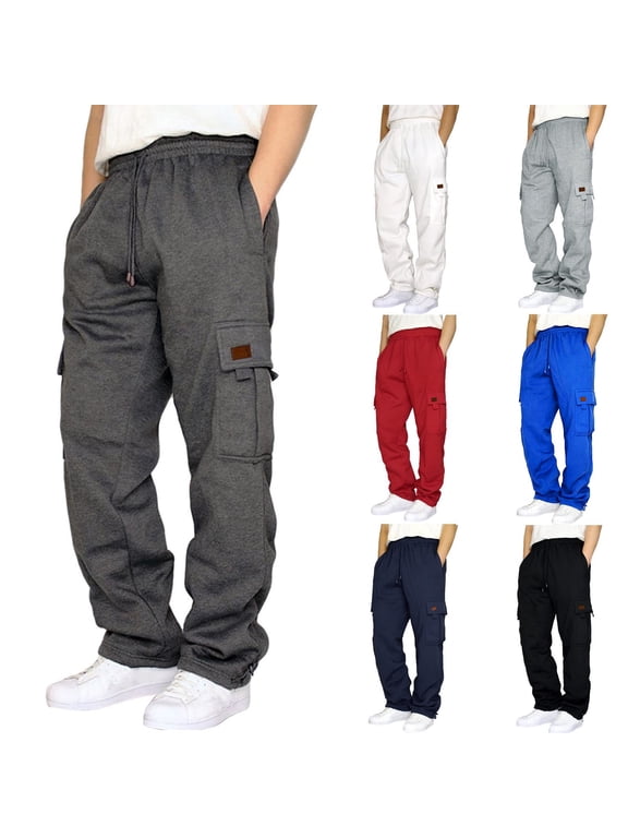 Fall Pants for Men Mens Baggy Cargo Pants Casual Drawstring Elastic Waist Parachute Pants Loose Fit Unisex Street Y2K Trousers