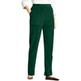 thumbnail image 1 of Fall Pants for Older Women Elastic High Waisted Pull On Corduroy Pants with Pockets Soft Comfy Loose Fit Slacks Trousers Dark Green 2XL, 1 of 6