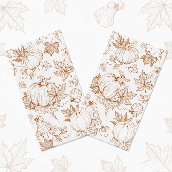 Fall Paper Napkins Thanksgiving Guest Pumpkin Disposable for Decorating Party Tables 60 Pack