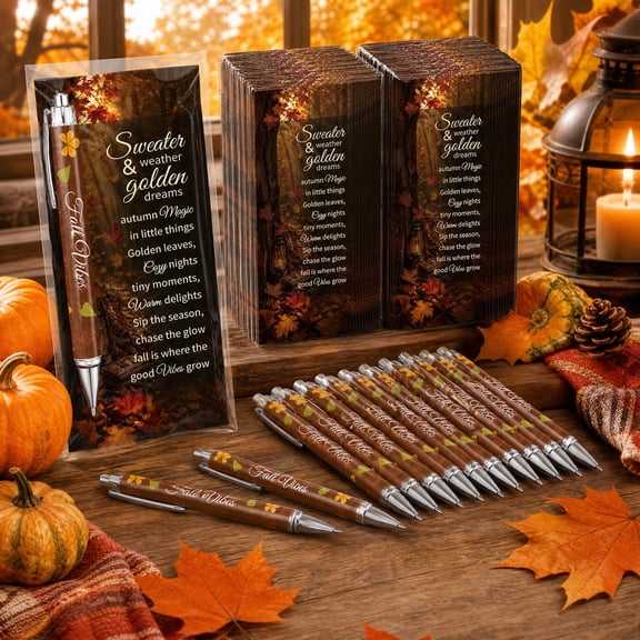 Fall Party Favor Set with Pens and Bookmarks, Thanksgiving Gifts, 200 Pieces