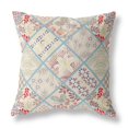 thumbnail image 1 of Fall Patch Snowflowers Indoor/Outdoor Fabric Pillow in Cream Magenta Red 26x26, 1 of 8