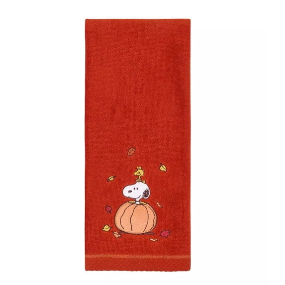 Fall Peanuts Snoopy & Woodstock Pumpkin Hand Towel