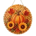 thumbnail image 1 of Fall Pearl Diamond Painting Art Kit with Frame, Autumn Pearl Beads Art Craft for Adults Beginner, Gemstone Diamond Dots Beads for Home Wall Decor, Healing Stress-Relieving (Hanging Pumpkin) 10*10in, 1 of 8