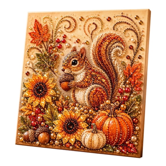 Fall Pearl Diamond Painting Craft Kit Set, Thanksgiving Sunflower Maple Leaf Rhinestone DIY Art, Weekend Relaxing Parent-Child Handicraft Set,F