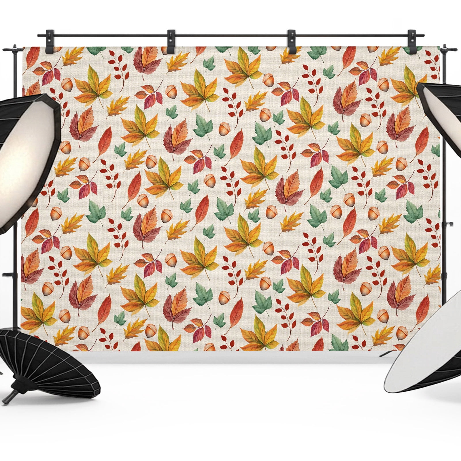 Background Booth Simple Fall Photo Backdrop 5x7 ft Orange Maple Leaves Photography Backdrops ...