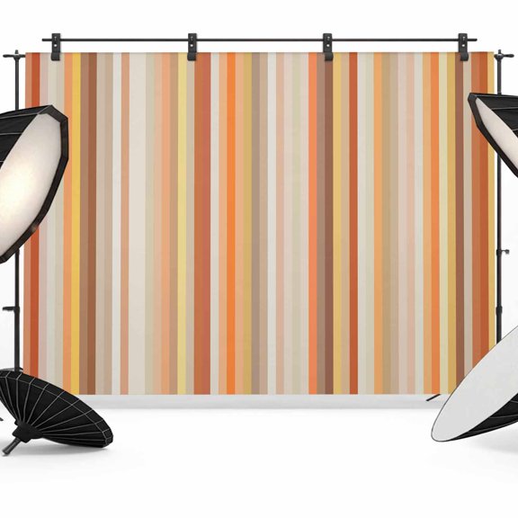 Fall Photo Backdrop 5x7 ft Orange Stripe Photography Backdrops Curtains Picture Wall Covering Vertical Striped Thanksgiving Photo Booth Drapes for Backdrop Wedding Party Birthday Background Screen