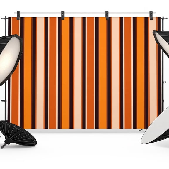 Fall Photo Backdrop 5x7 ft Orange Striped Photography Backdrops Curtains Picture Wall Covering Classic Stripes Lines Thanksgiving Photo Booth Drapes for Backdrop Wedding Party Birthday Background