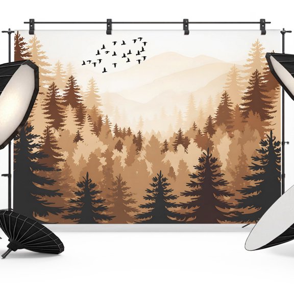 Fall Photo Backdrop 8x10 ft Birds Trees Photography Backdrops Curtains Picture Wall Covering Forest Nature Landscape Thanksgiving Photo Booth Drapes for Backdrop Wedding Party Birthday Background