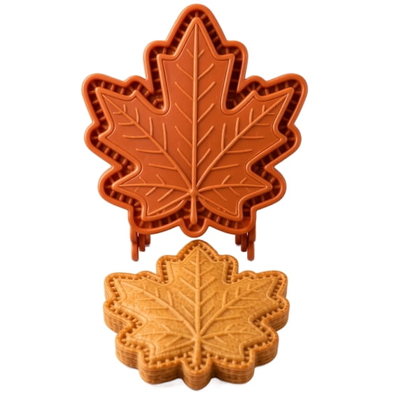 Fall Pie Mold Thanksgiving Cookie Stamp 3D Embossed Maple Leaf Dough Cutter 4.7"x3.9" 1 Pc