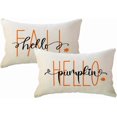 thumbnail image 1 of Fall Pillow Covers 12×20,2Pack Autumn Harvest Decorative Rectangular/Lumbar Pillowcases Hello Pumpkin Hello Fall Cushion Covers Farmhouse Holiday Decorations for Sofa/Couch/Porch(Beige), 1 of 6