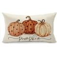 thumbnail image 1 of Fall Pillow Covers 12x20 Inch Fall Autumn Thanksgiving Ink Painting Orange Polka dots Pumpkins Lumbar Pillowcase Cotton Linen DecorativeDecoration for Home Couch 14P, 1 of 5