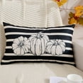 thumbnail image 1 of Fall Pillow Covers 12x20 Inch Fall Thanksgiving White Pumpkins Black White Stripe Lumbar Pillow Covers Polyester Fall Decoration for Home couch YZT-072C12, 1 of 6