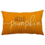 Fall Pillow Covers 12x20 Inch Linen Autumn Hello Pumpkin Throw Pillow Covers For Sofa Bedroom Outdoor Farmhosue Cushion Home Decoration Curly Hair Pillowcase