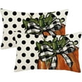 thumbnail image 1 of Fall Pillow Covers 12x20 Set of 2, Polka Dots Orange Pumpkin Pattern Decorative Throw Pillows Linen Autumn Thanksgiving Cushion Pillow Covers for Sofa Couch Outdoor Decor, 1 of 5
