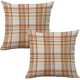 thumbnail image 1 of Fall Pillow Covers 16x16 Set of 2 Autumn Decorative Throw Pillow Cases Orange Blue Plaids Cushion Covers Faux Linen,Farmhouse,Thanksgiving,Home Décor,Outdoor,Patio,Patch, 1 of 6
