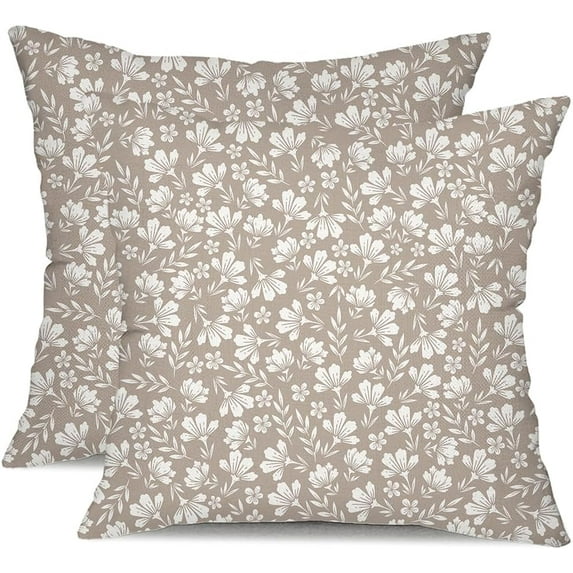 Fall Pillow Covers 16x16 Set of 2 Fall Decorative Khaki Cute Vintage Floral Covers Decor Autumn Pillow Covers Thanksgiving Decoration for Home Couch CY-E16