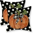 thumbnail image 1 of Fall Pillow Covers 16x16 Set of 2 Pumpkin Maple Leaf and Polka Dot Fall Decor Pillowcase Autumn Thanksgiving Decorative Outdoor Throw Pillow Covers Linen Farmhouse Cushion Case for Couch Home, 1 of 6