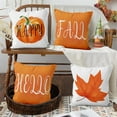 Fall Pillow Covers 16x16 Set of 4, Maple Leaves Throw Pillow Covers