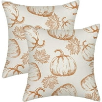Fall Pillow Covers 18x18 Burnt Orange Pumpkin Decor Throw Pillows Case for Couch Maple Leaves Autumn Harvest Indoor Outdoor Decorative Cushion Cases for Sofa Bed Decorations Set of 2