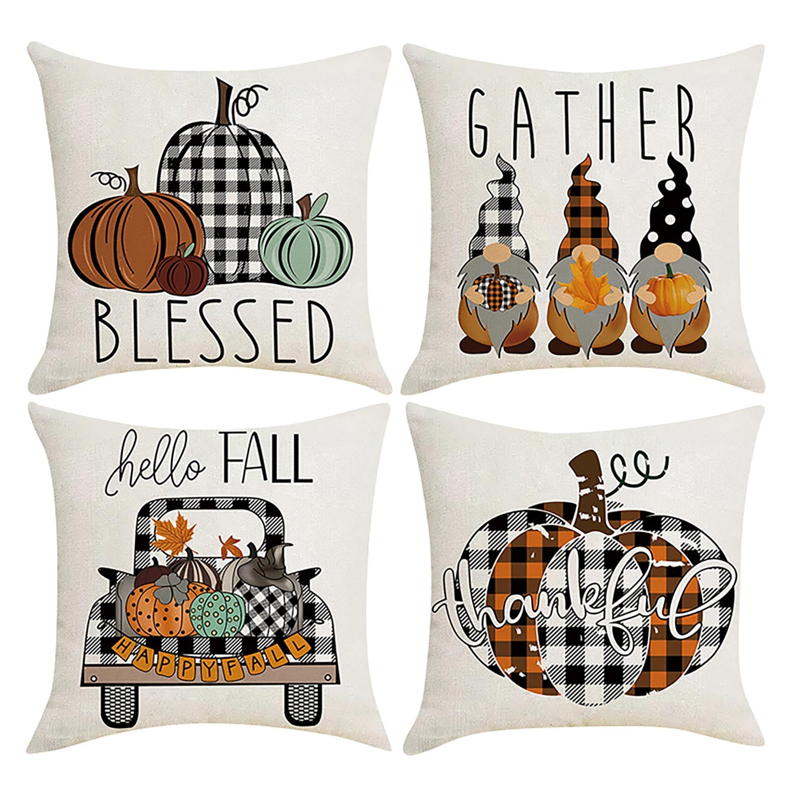 Fall Pillow Covers 18x18, Fall Decorations Pumpkin Gnome Maple Leaves