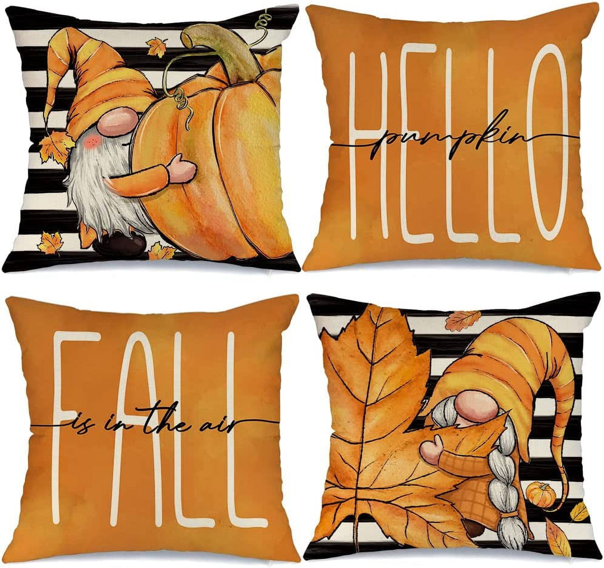 Halloween Decor Pillow Covers 18X18 Set of 4 Decorations Farmhouse Outdoor  Fall Pillows Decorative Throw Cushion Case - AliExpress