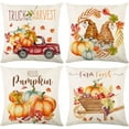 thumbnail image 1 of Fall Pillow Covers 18x18 for Home Decor Throw Pillows with Gnome Maple Leaf Autumn Pumpkin Outdoor Cushions Pillowcase for Farmhouse Fall Decorations Set of 4, 1 of 7