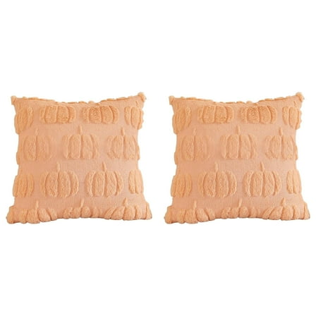 Fall Pillow Covers 18x18 Inch Autumn Pumpkin Throw Pillow Cases Soft Plush Cushion Covers 3D Embroidered Decor for Couch Sofa Bedroom Living Room Farmhouse Home Decor, Thanksgiving Pillow Covers