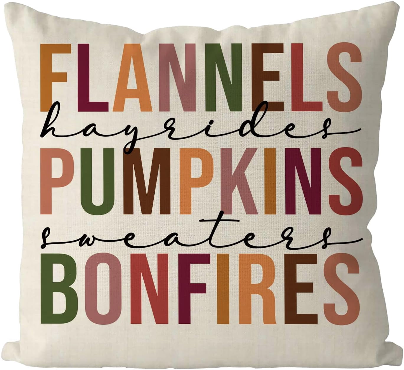 Hoodies Flannels and Pumpkin Spice Everything Pillow Cover - Fall / Autumn Pillow Cover - 16
