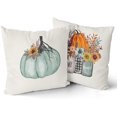 Fall Pillow Covers 18x18 Inch Pumpkin Blessed Harvest Sunflower