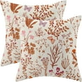 thumbnail image 1 of Fall Pillow Covers 18x18 Inch Set of 2,Burnt Orange Wild Flower Plant Throw Pillows Case,Autumn Colored Floral Outdoor Decorative Farmhouse Decor Cushion Covers for Home Sofa Bed Couch, 1 of 7