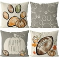 thumbnail image 1 of Fall Pillow Covers 18x18 Inch Set of 4 Football Dog Paws Throw Pillow Covers Pumpkins Autumn Harvest Pillowcase Farmhouse Home Decorations Sofa Bedroom Cushion Case, 1 of 6