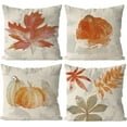thumbnail image 1 of Fall Pillow Covers 18x18 Inch Set of 4 Maple Leaf Pumpkins Hello Fall Throw Pillowcase Thanksgiving Grey Holiday Home Decor Sofa Bedroom Cushion Case Outdoor Indoor Decorations, 1 of 5