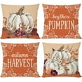 thumbnail image 1 of Fall Pillow Covers 18x18 Inch Set of 4 White Pumpkin Burgundy Floral Hey There Pumpkin Autumn Harvest Orange Outdoor Farmhouse Decorations Decorative Pillows Cases for Home Couch Porch Decor, 1 of 6