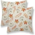 thumbnail image 1 of Fall Pillow Covers 18x18 Set of 2, Fall Pumpkin Maple Leaf Decorative Outdoor Throw Pillow Covers Thanksgiving Autumn Holiday Farmhouse Cushion Case Linen Square for Home Couch Sofa, 1 of 6
