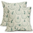 thumbnail image 1 of Fall Pillow Covers 18x18 Set of 2 Light Blue Pumpkin Autumn Themed Thanksgiving Harvest Print Decorative Throw Pillows Outdoor Pillowcase Linen Cushion Case Decor for Sofa Couch Bed, 1 of 6
